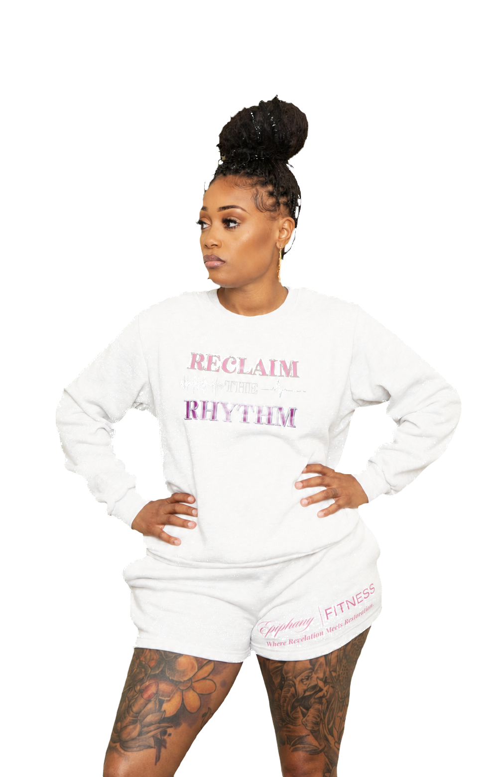 Tiara Walton wearing Reclaim the Rhythm Epiphany Fitness apparel
